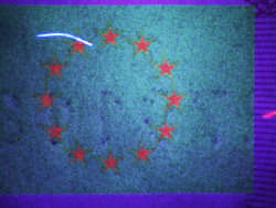 10 euro banknote (detail with UV)